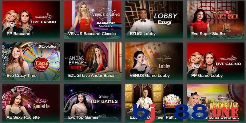 Sảnh cược hấp dẫn tại casino nhà cái Bj88 